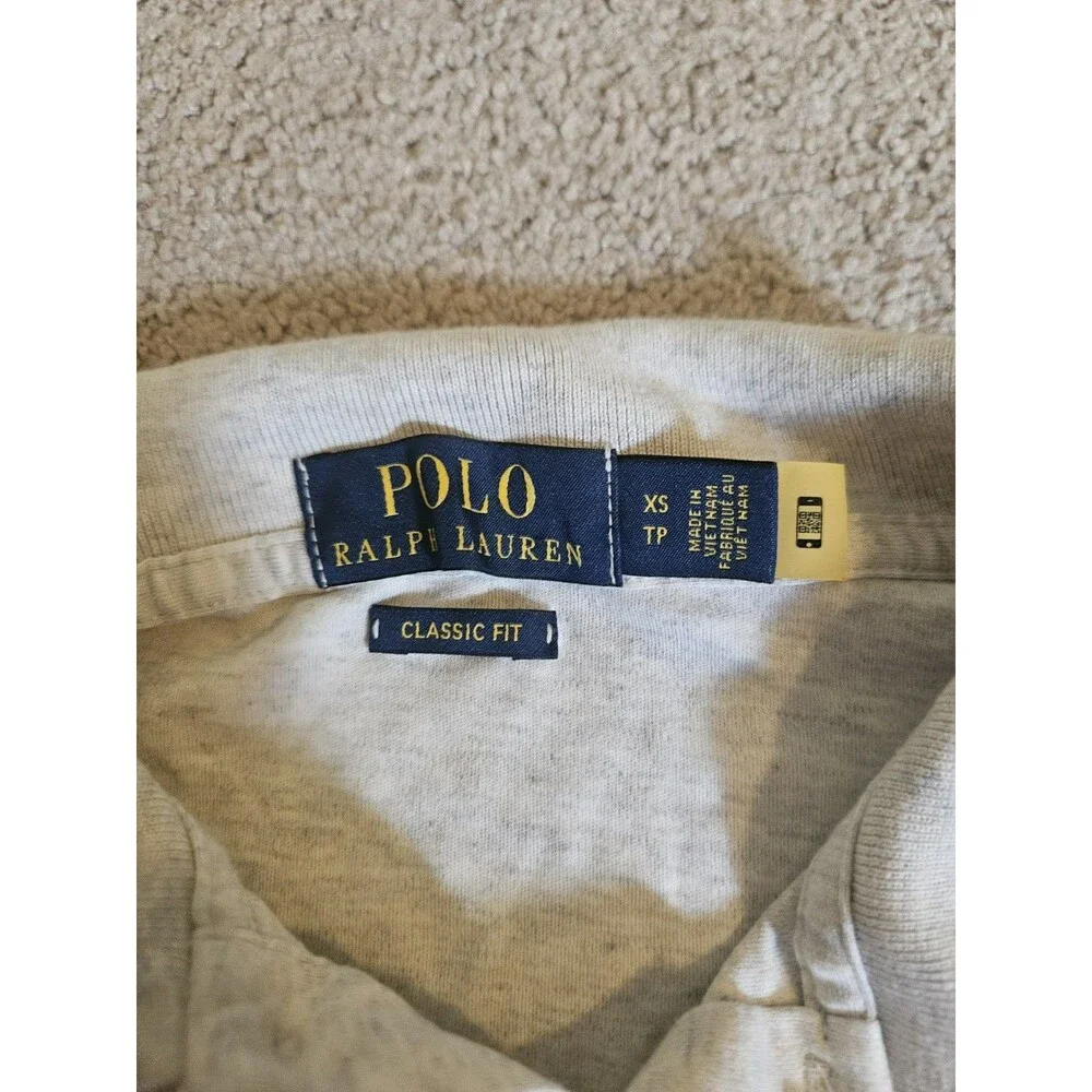 Polo Ralph Lauren Flesh Pony Grey Long Sleeve Polo Shirt Men's Size XS Classic